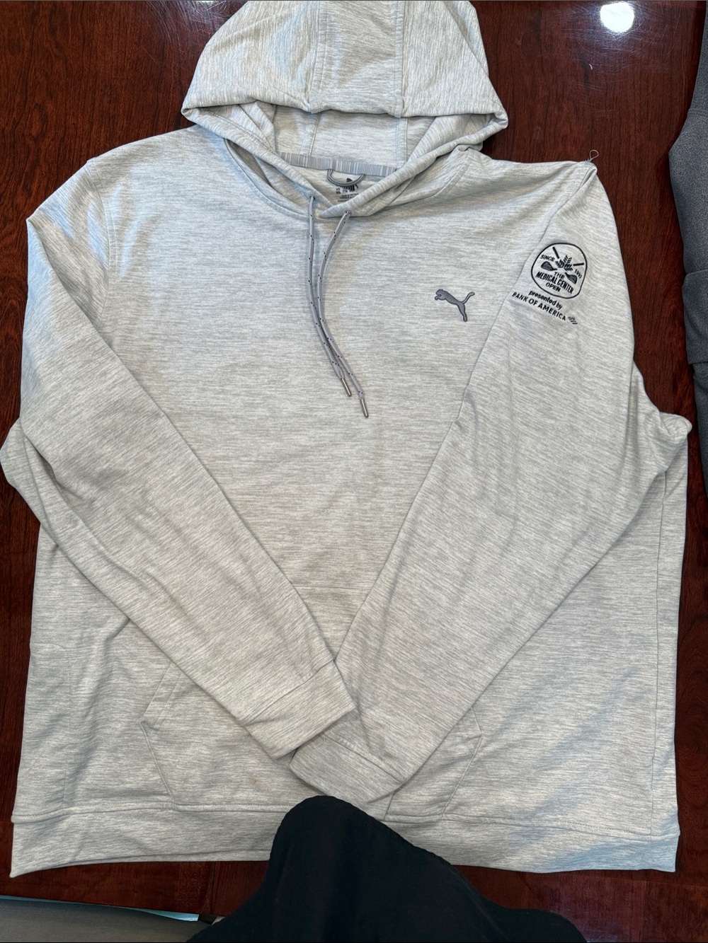 Puma Men's Light Gray Hooded Pullover with Subtle Logos (won)